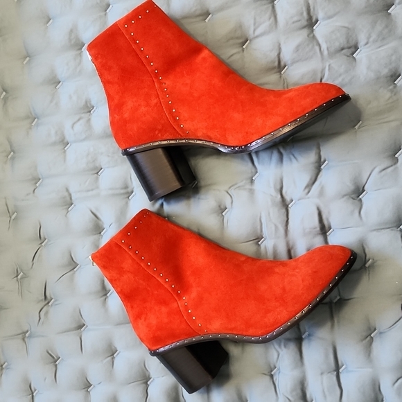 Rag & Bone boots. Willow StudBoot. Red suede - Picture 3 of 4